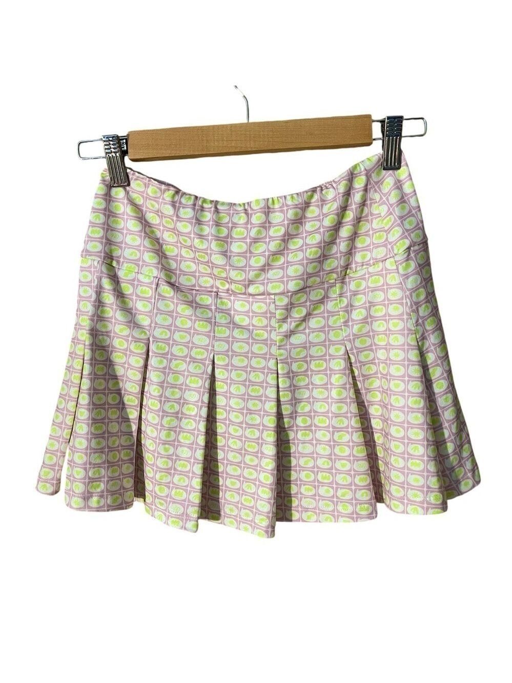 Elodie Womenβs Print Pleated Elastic Waist Mini Skirt Size: Small